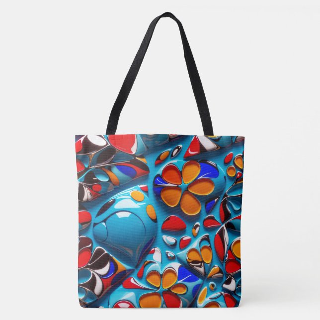 Bolsa de Tote con esmalte floral (Anverso)
