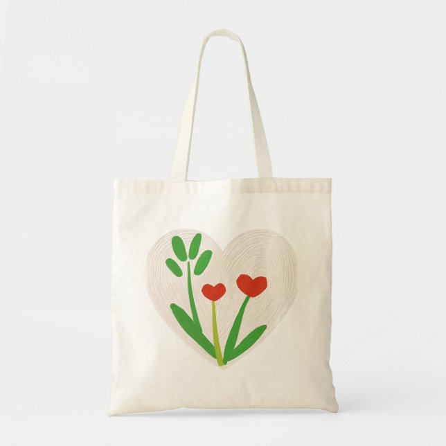 Bolsa de Tote con flor cardíaca (Frente)