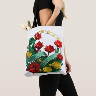 Bolsa De Tote Con Floral De Elegancia Floreciente