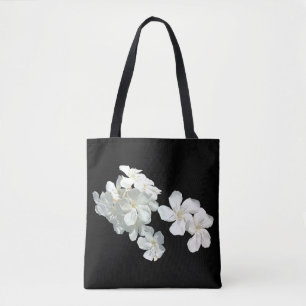 Bolsa de Tote con flores blancas