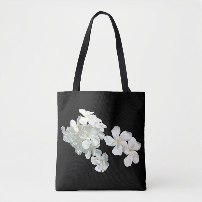 Bolsa de Tote con flores blancas (Anverso)
