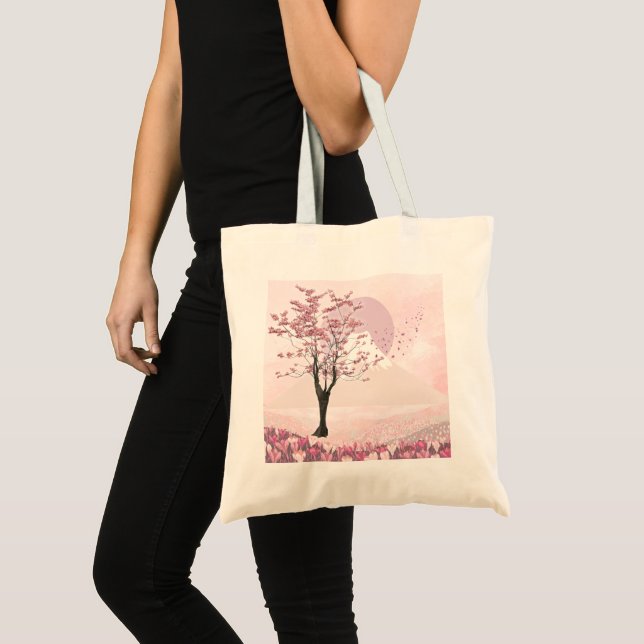 Bolsa de Tote con flores de cerezo rosa (Anverso (producto))