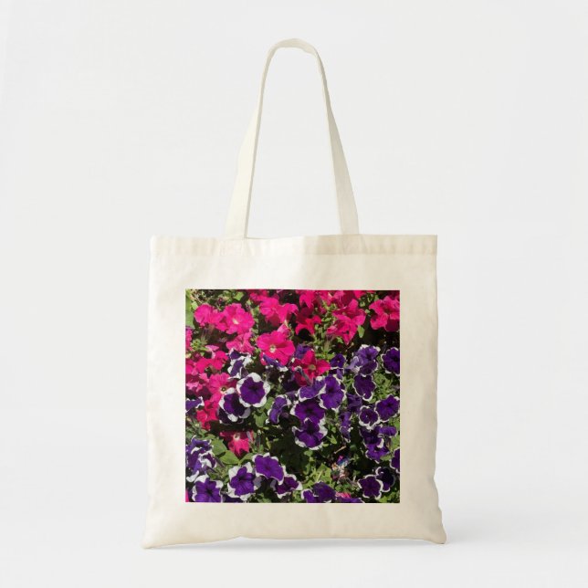 Bolsa de Tote con flores moradas- Arte botánico (Frente)