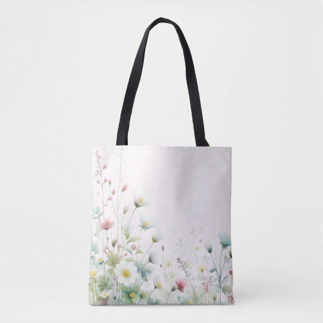 Bolsa de Tote con flores silvestres (Anverso)