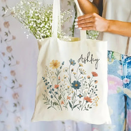 Bolsa de tote con flores silvestres para mamá, reg