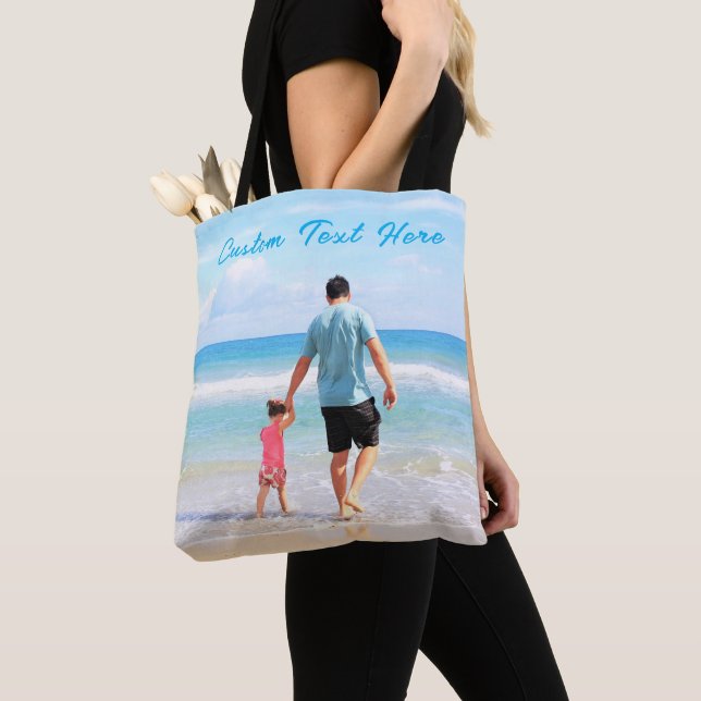 Bolsa de tote con foto propia regalo con texto per (Detalle)