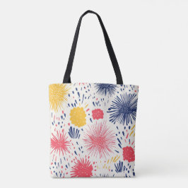 Bolsa de Tote con fuegos artificiales coloridos |