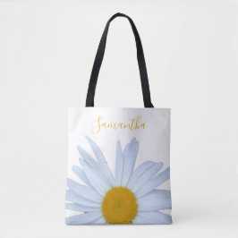 Bolsa De Tote Con Guión Blanco Y Amarillo