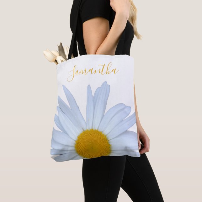 Bolsa De Tote Con Guión Blanco Y Amarillo (Detalle)