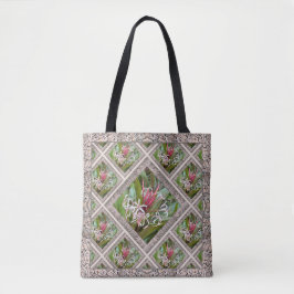 Bolsa de Tote con hermosas flores de araña rosada