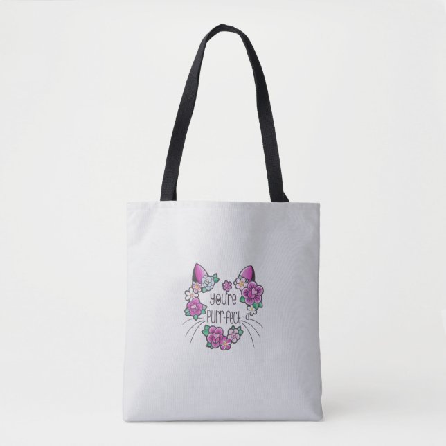 Bolsa de Tote con impresiones florales inspiradas  (Anverso)