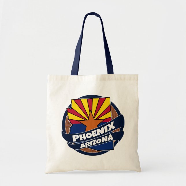 Bolsa de tote con la bandera de Phoenix Arizona (Frente)