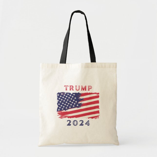 Bolsa De Tote Con La Bandera De Trump 2024 (Frente)