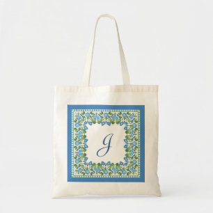 Bolsa de Tote con la gloria azul monogramada de la
