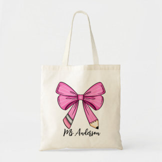 Bolsa de Tote con lápiz de lápiz rosa personalizad