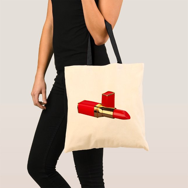 Bolsa de Tote con lápiz labial rojo (Subido por el creador)