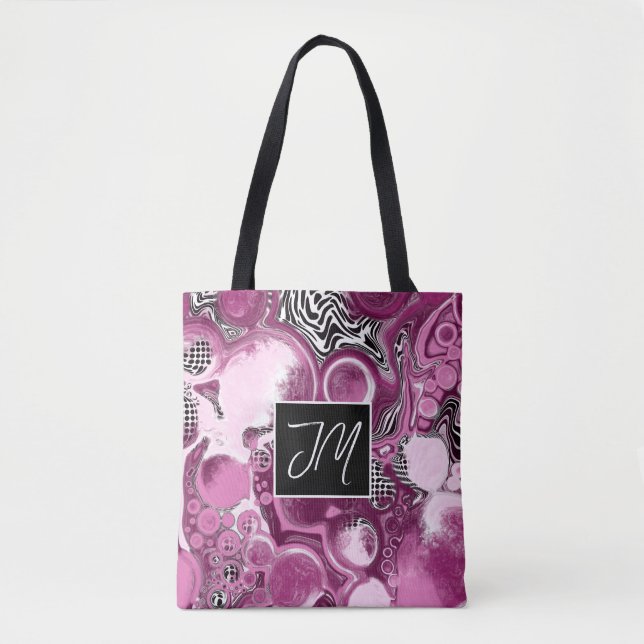 Bolsa de Tote con líquido de mármol magenta (Anverso)