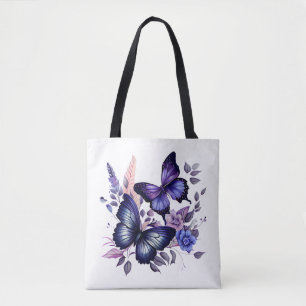Bolsa de Tote con Mariposa Púrpura, elegante y esp