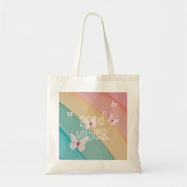 Bolsa De Tote Con Mariposas De Buenos Vibes (No Pa (Frente)