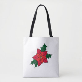 Bolsa De Tote Con Navidades Poinsettia Roja