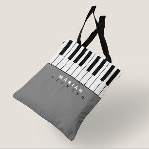 Bolsa De Tote Con Nombre De Música De Piano Modern