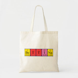Bolsa de tote con nombre de tabla periódica Betti