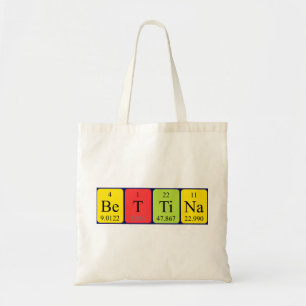 Bolsa de tote con nombre de tabla periódica Betti