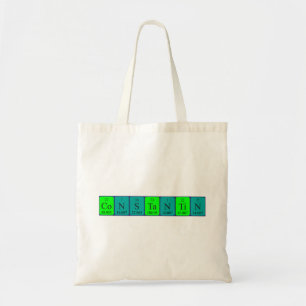 Bolsa de tote con nombre de tabla periódica Const