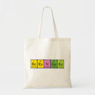 Bolsa de tote con nombre de tabla periódica de Ber