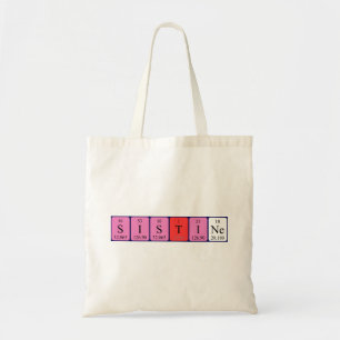 Bolsa de tote con nombre de tabla periódica sistin
