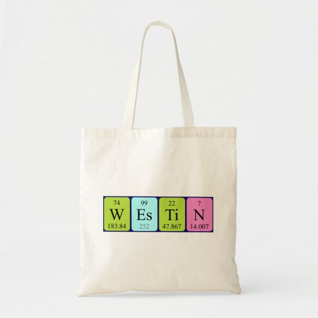 Bolsa de tote con nombre de tabla periódica Westin (Frente)