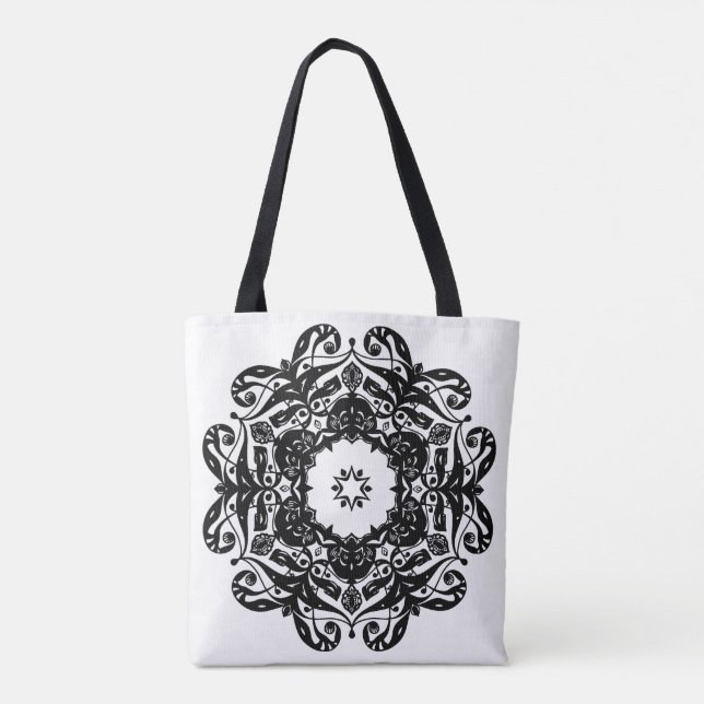 Bolsa de Tote con órganos en blanco y negro (Reverso)