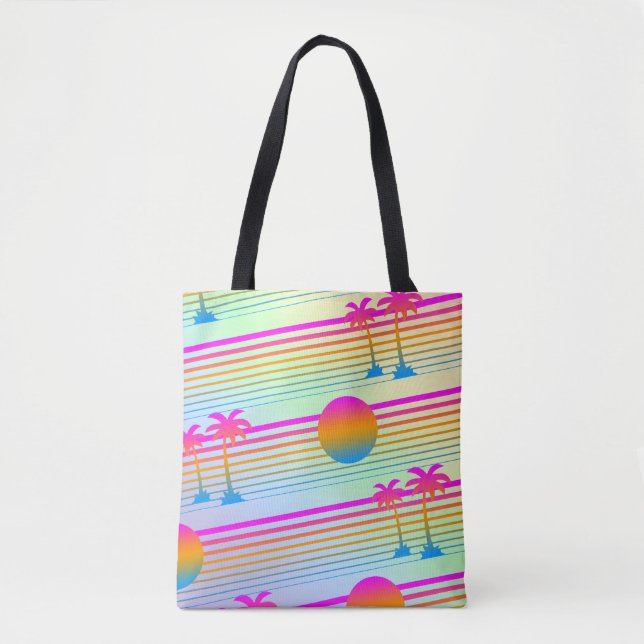 Bolsa de Tote con palmeras de verano (Anverso)