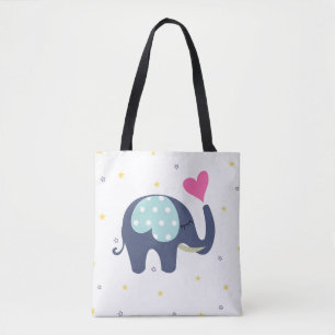 Bolsa de tote con papel tierno para elefantes