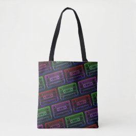 Bolsa De Tote Con Patrón De Cassette Neon Multicol