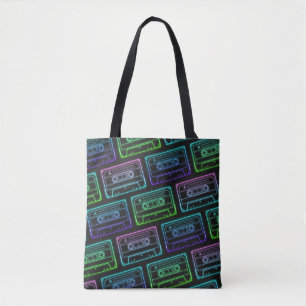 Bolsa De Tote Con Patrón De Cassette Neon Multicol