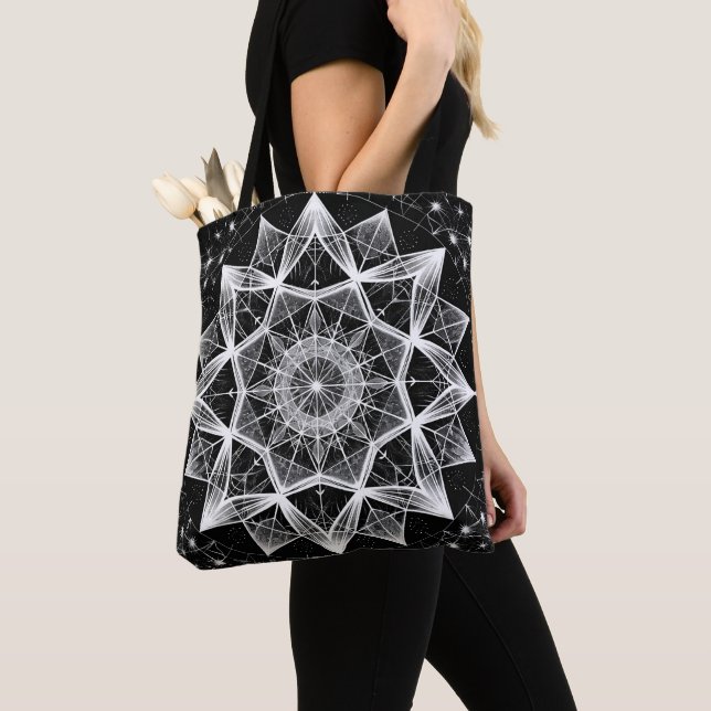 Bolsa De Tote Con Patrones De Geometría Sagrada (Detalle)