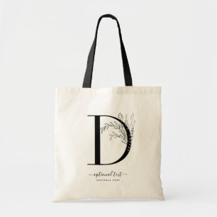 Bolsa de Tote con Personalizado floral monograma -
