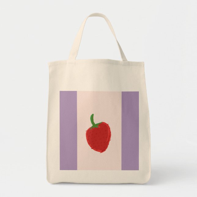 Bolsa De Tote Con Pintura De Fresas (Frente)
