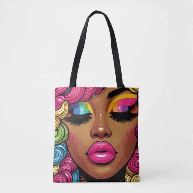 Bolsa de tote con radio arco iris (Anverso)