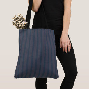 Bolsa de Tote con rayas azules y ciruelas de la Ma