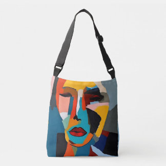 Bolsa de Tote con retrato abstracto colorido