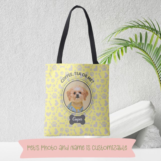 Bolsa de Tote con retrato y nombre del Mascota Per (Subido por el creador)