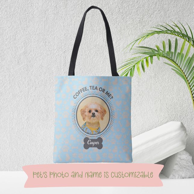 Bolsa de Tote con retrato y nombre del Mascota Per (Carry Your Pet Portrait On The Go!)
