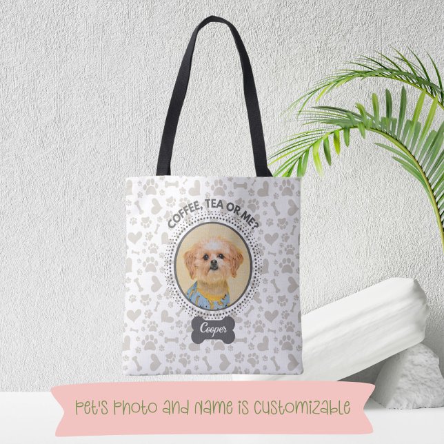 Bolsa de Tote con retrato y nombre del Mascota Per (Subido por el creador)