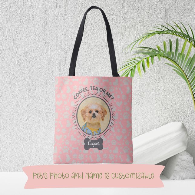Bolsa de Tote con retrato y nombre del Mascota Per (Subido por el creador)