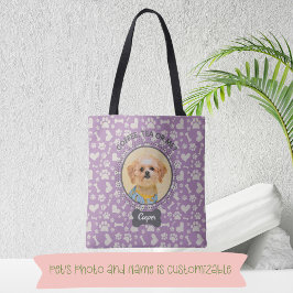 Bolsa de Tote con retrato y nombre del Mascota Per