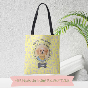 Bolsa de Tote con retrato y nombre del Mascota Per