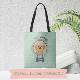 Bolsa de Tote con retrato y nombre del Mascota Per
