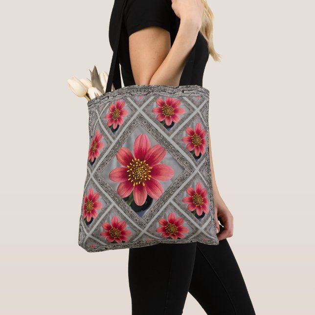 Bolsa de Tote con Sienna Dahlias (Detalle)